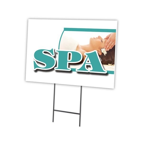 Spa Yard Sign & Stake outdoor plastic coroplast window, C-1216-DS-Spa